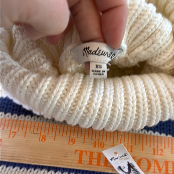 Madewell Ribbed Cotton Turtleneck Sweater in Stripe Size XS - Picture 10 of 12